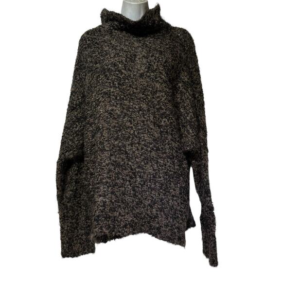 Free People Brown Black She’s All That Sweater Alpaca Blend Turtleneck Size S - Picture 1 of 6